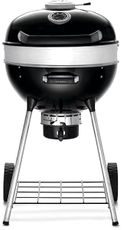 Napoleon PRO22 Professional Charcoal Kettle Grill, Black, Porcelain-Enameled Lid and Bowl, Chrome-Plated Cooking Grid