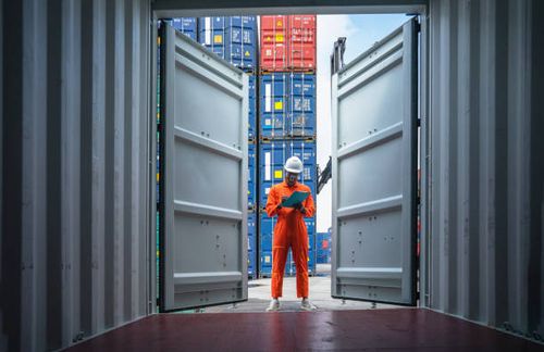 foreman control loading containers box from cargo freight ship for import export - import stock pictures, royalty-free photos & images