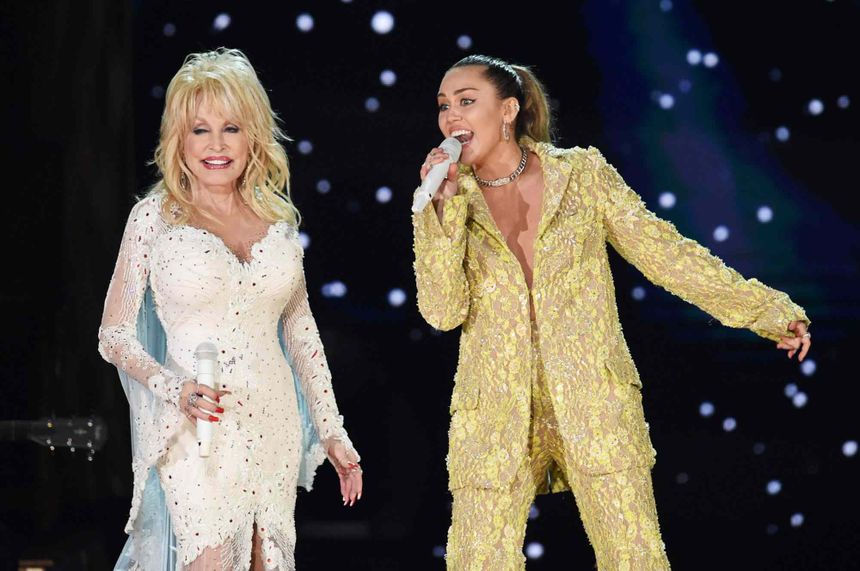 Miley Cyrus and Dolly Parton