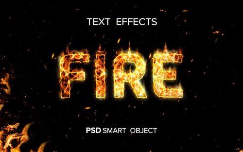 PSD creative fire text effect