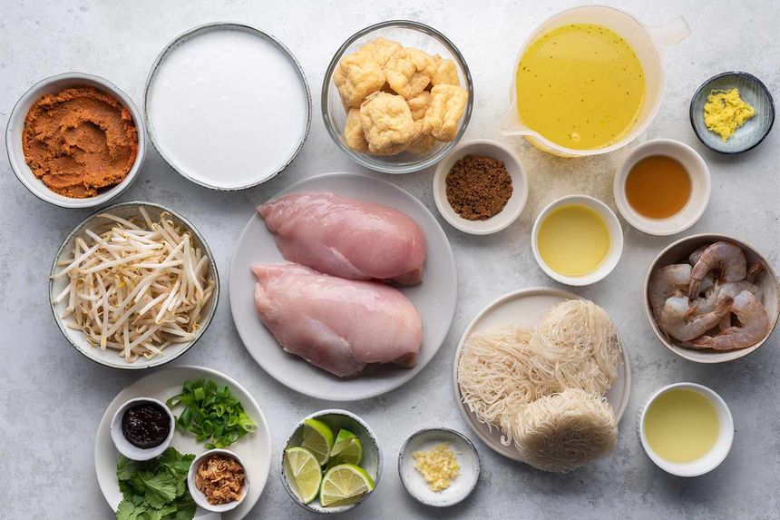 Laksa Noodle Soup ingredients