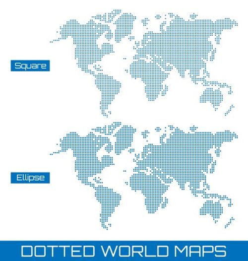 Dotted World Maps Vector Image