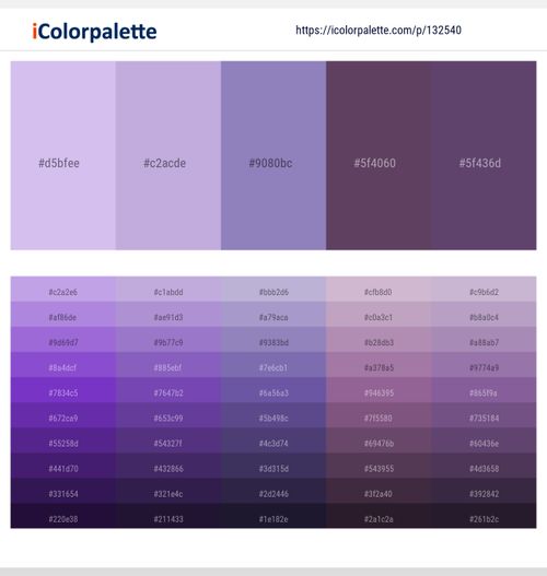 132540French Lilac – Light Wisteria – Lavender Purple – Voodoo – Mulled Wine Color scheme