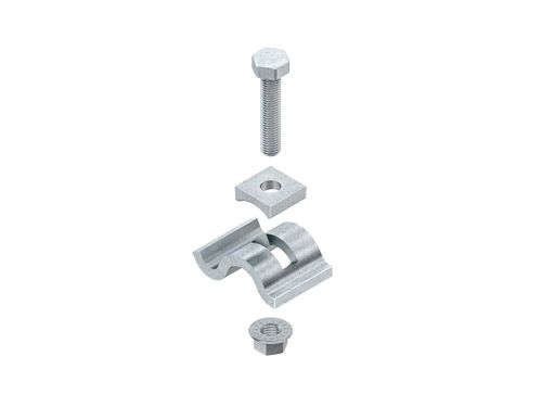 Clamping bracket with M10x50 bolt&sliding nut range 0-10 mm, box qty 10 pair