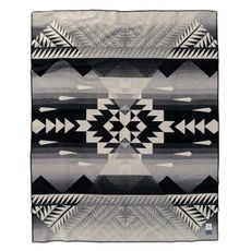 Pendleton American Indian College Fund Blanket - 64" x 80" Wool Cotton Soft, Reversible Blanket, Ultrasuede Binding, Made in USA - Nike N7 Peaks
