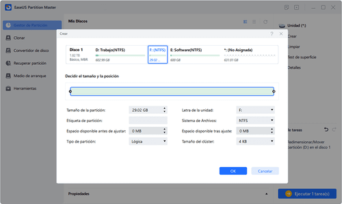 crear partición con EaseUS Partition Master