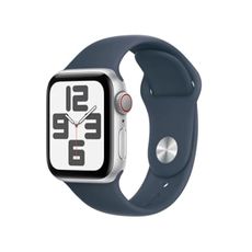 Apple Watch SE (2nd Gen) [GPS + Cellular 40mm] - Silver Aluminum Case with Storm Blue Sport Band, S/M (Renewed)
