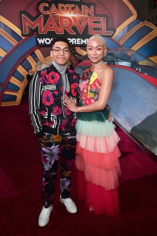 Tati Gabrielle and Chance Perdomo at an event for Captain Marvel (2019)