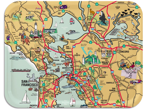 San Francisco Bay area map tray