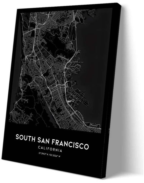 Zhumendi South San Francisco Map Print, South San Francisco Map Poster Wall Art, Ca City Map, California Print Street Map ...