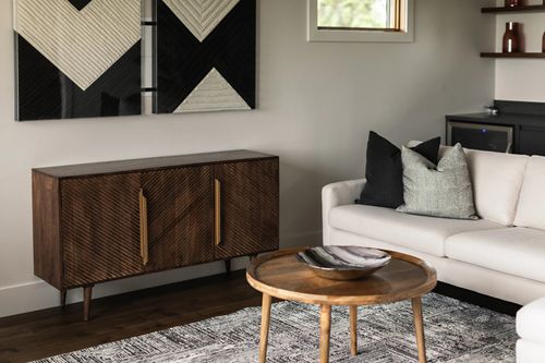 Modern retro design in living room