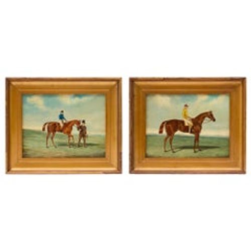 Pair of 19th Century British Equestrian Oil Paintings