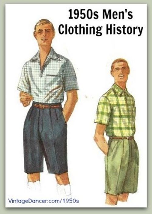 1950s men's casual clothing and fashion history. Learn and shop at VintageDancer.com/1950s