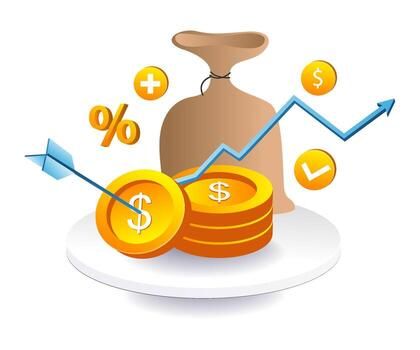 Money in a sack is a symbol of business wealth vector