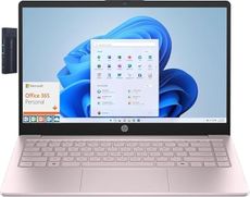 HP 14" HD Laptop, Intel Processor N150, 16GB RAM 1TB SSD, Wi-Fi 6, Bluetooth, HDMI, 128gb 9H Docking Station, Microsoft 365 Personal, Windows 11 Home, Tranquil Pink
