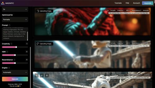 Magnific：付费的图像放大与增强工具，放大图像同时修复细节