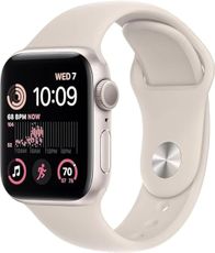 Apple Watch SE (2nd Gen) (GPS, 40mm) - Starlight Aluminum Case with Starlight Sport Band, S/M (Renewed Premium)
