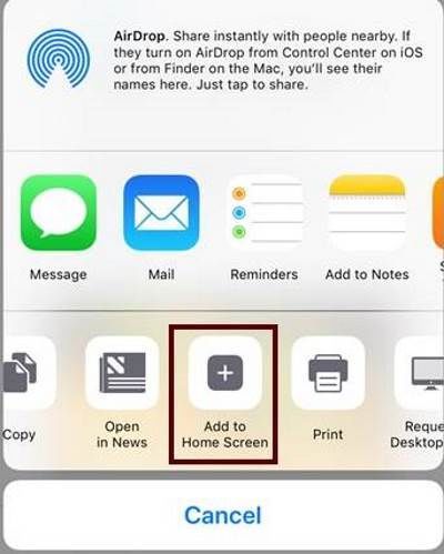 iOS Add to Homescreen
