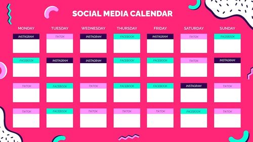 Free Vector memphis social media calendar