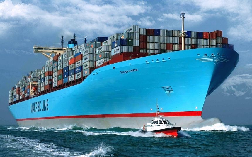 Download wallpaper Eugen Maersk, container ship, tug, Maersk Line, container carrier, cargo ship, Maersk for desktop with resolution 1920x1200. High Quality HD picture wallpaper