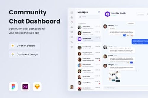 Preview: Modern Community Chat Dashboard UI – Figma Respons