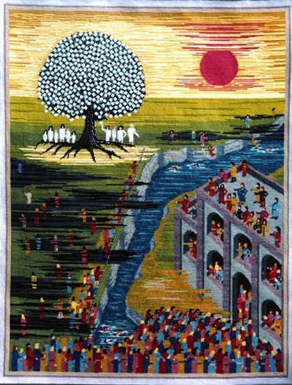 A simple depiction of Lehi's dream. Tree Of Life Pictures, Images Bible, Lds Artwork, Oak Tree Tattoo, Birch Tree Painting
