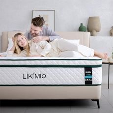 LIKIMIO 2 in 1 Mattress with Topper, Made in USA, 12 Inch Queen Size Hybrid Mattress in a Box with Cooling Gel Memory Foam, Pocket Springs with Edge Support, Motion Isolation, Medium Feel, Oeko-TEX