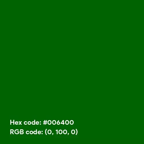 Dark Green (Hex code: 006400) Color Thumbnail