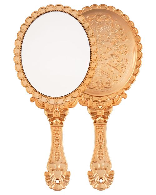 XPXKJ Hand Mirror Vintage Handheld Mirror with Handle Vanity Makeup Mirror Travel Mirrors（Gold）