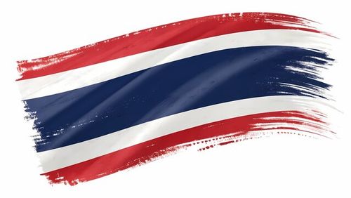 Thailand Flag Vibrant Brush Stroke Design for Patriotic Graphics