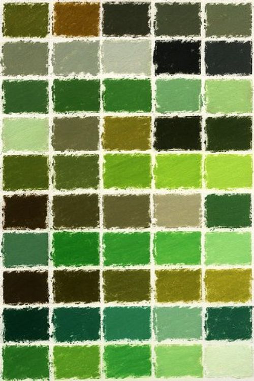 Girault Soft Pastels- Set of 50 Green Shades and Tones