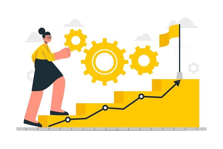 Free Vector in progress concept illustration