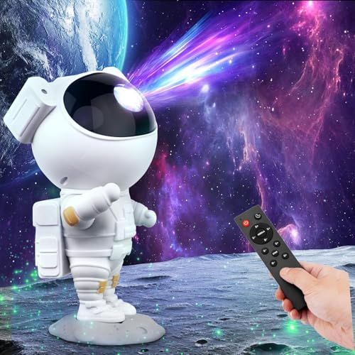lightmance Proyector Estrellas, LED Astronauta Proyector Galaxy, Luz Nocturna Infantil con Nebulosa, Proyector Galaxia con Control Remoto, Decoración de Fiestas para Niños y Adultos, Niños Regalo