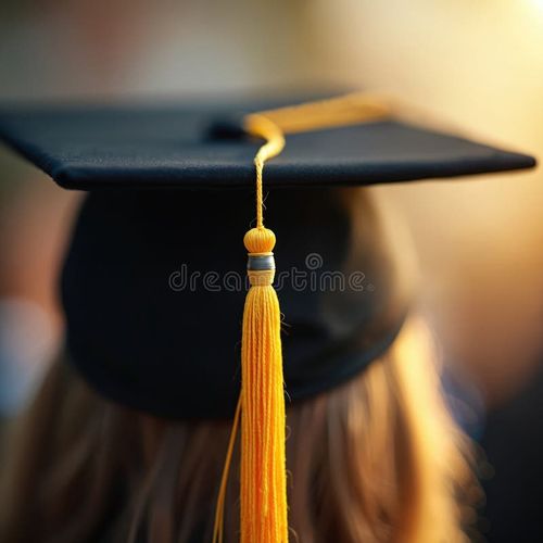 Graduation hat with golden yellow tassel, blurred background. Symbol of achievement academic success. Ideal for education, graduation ceremonies. Concept of higher education. Bachelors degree stock images, royalty-free photos and pictures