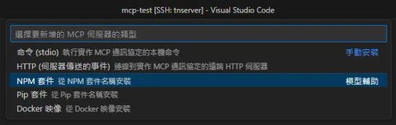 MCP 類型為 NPM 套件