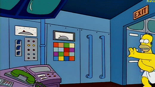 - [Timbre Teléfono] Homero: Espera un minuto! No cuelgue! Alo! Hable mas fuerte que tengo una toalla. Simpsons Quotes, Simpsons Art, Matt Groening, Smiles And Laughs, Make You Smile, Lol, Gifs, Ouch, Anime