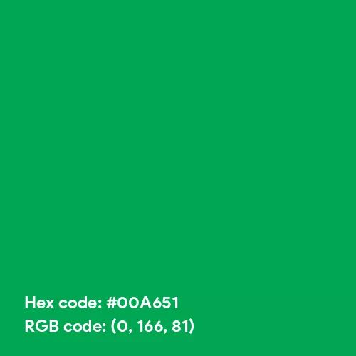 Green CMYK (Hex code: 00A651) Color Thumbnail