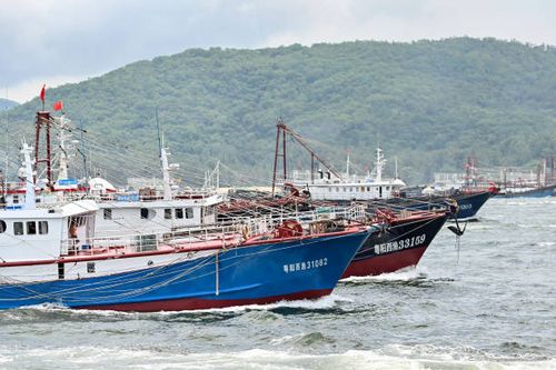 Fishing boats sailing to South China Sea