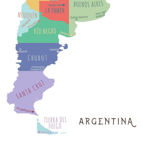 Argentina Map, PRINTABLE Argentina Province and Capitals, Labeled Argentina Map with Capital, Modern home decor (#P587) image 3