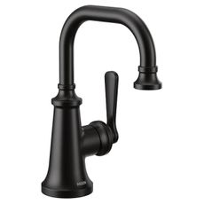 Moen S44101BL Colinet One-Handle Single Hole Traditional Bathroom Sink Faucet, Matte Black