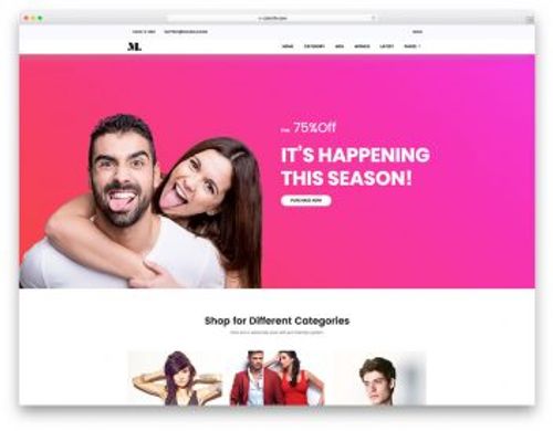 Shop free ecommerce website template