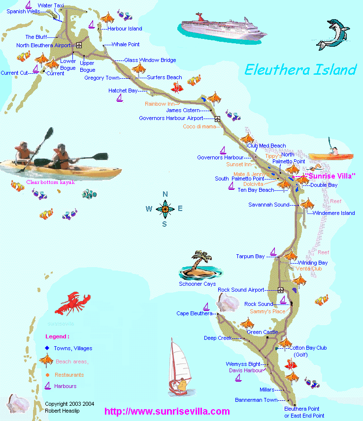 Eleuthera Map Bahamas