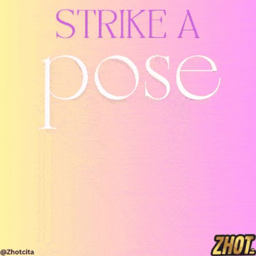 a picture of a cartoon character with the words " strike a pose "