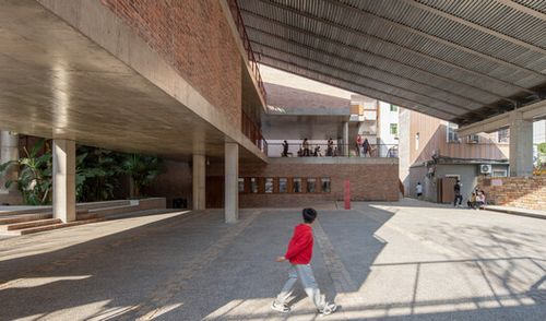 Wuyang Cultural Station / WAU Design - Interior Photography, Concrete, Courtyard
