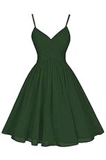 Meicuhap Women's Short Sweetheart Spaghetti Straps Homecoming Dresses Party Dresses with Pockets Forest Green US10