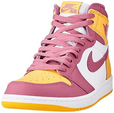 Nike Women's WMNS Air Jordan 1 Mid Trainers, Gold University Light Burgundy, 12