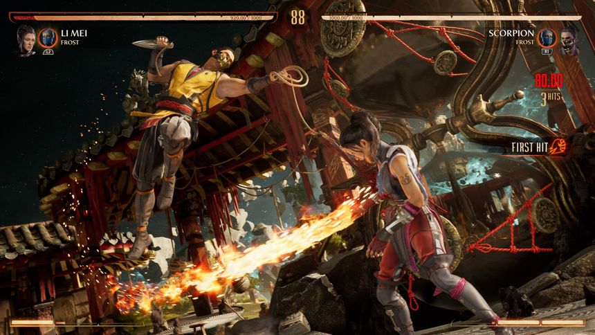 Scorpion battles Li Mei in Mortal Kombat 1