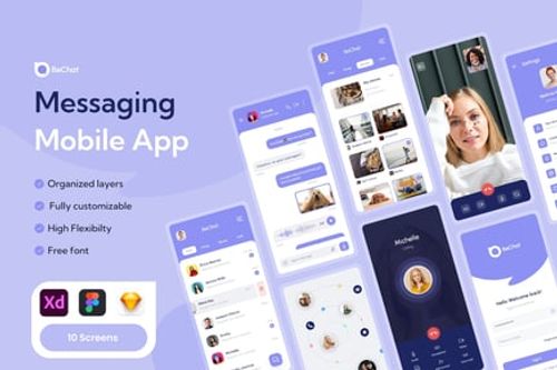 Preview: Bechat - Messenger & Chat Mobile App UI Kit