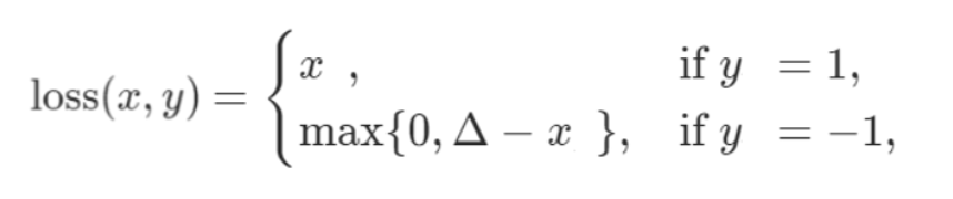Hinge Embedding Loss