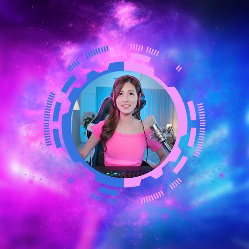 Pink & Blue Modern Gamer Youtube Profile Picture